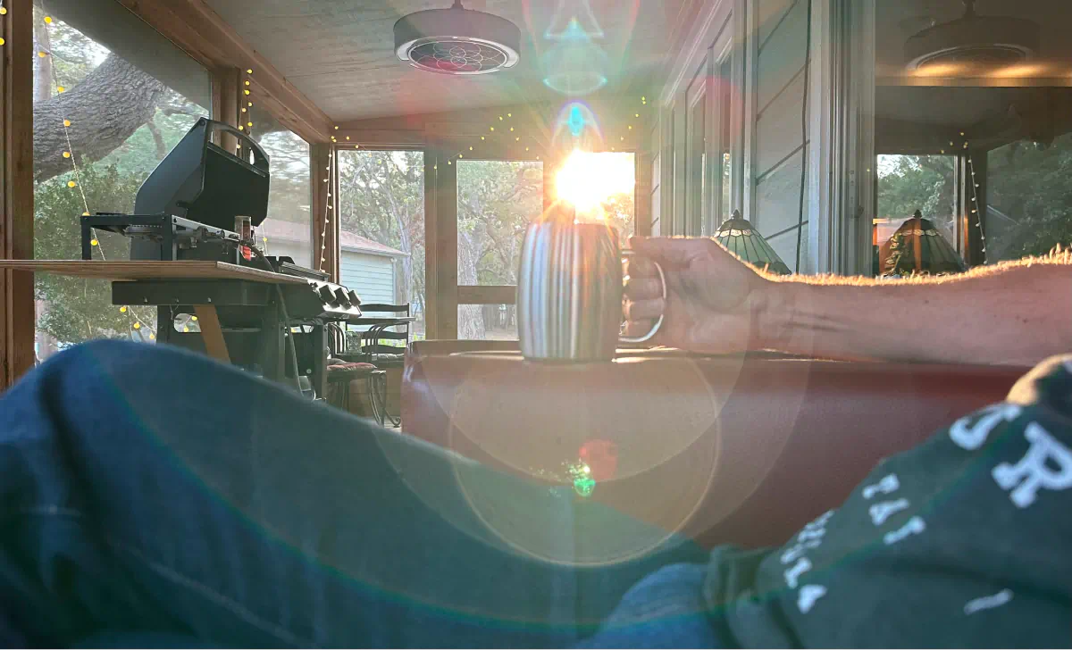 A cup of joe and the morning sun