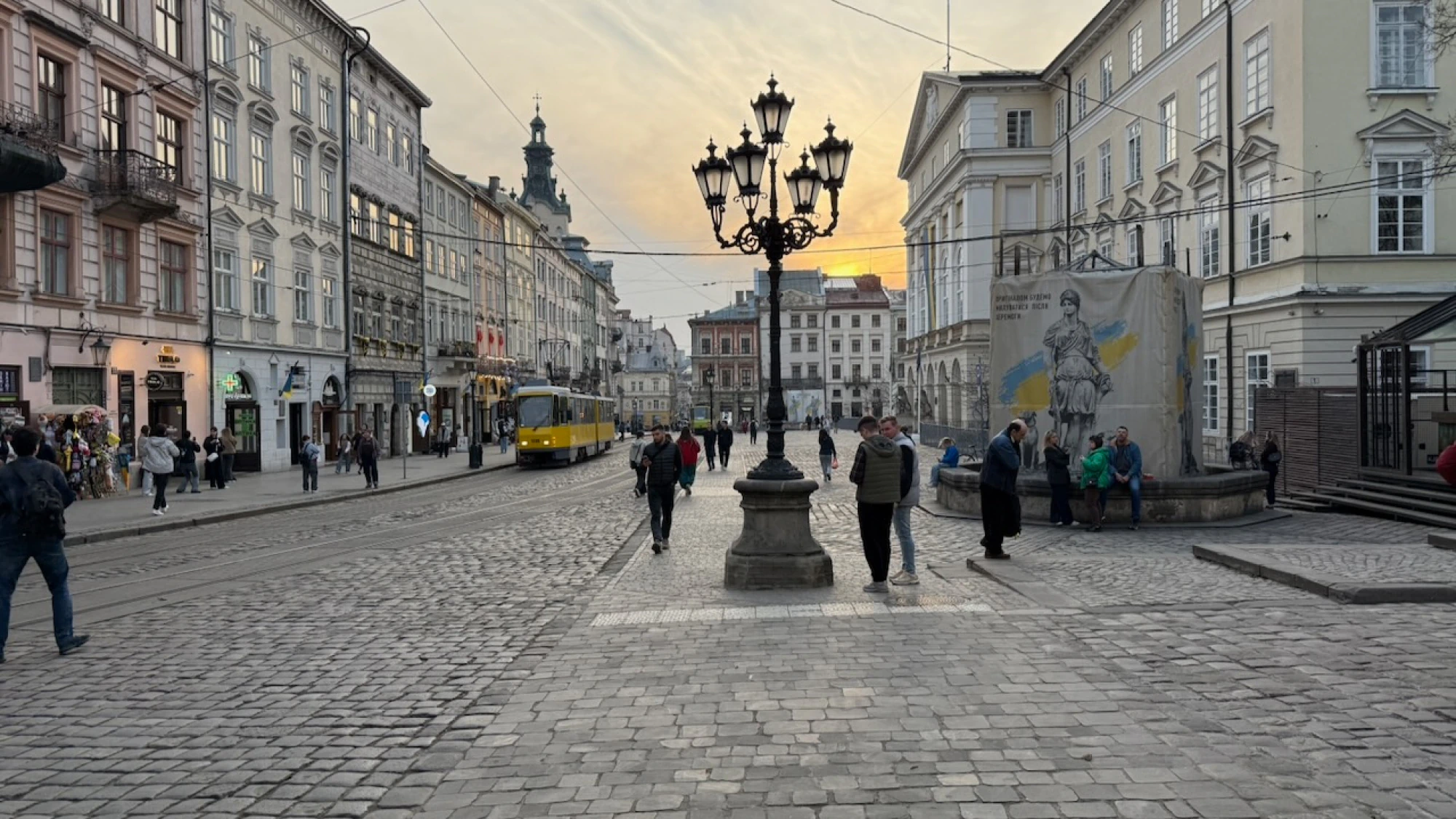 At city hall in Lviv. There's sadness in knowing so much architecture across Ukraine—similar in its grandeur and importance—is being destroyed.